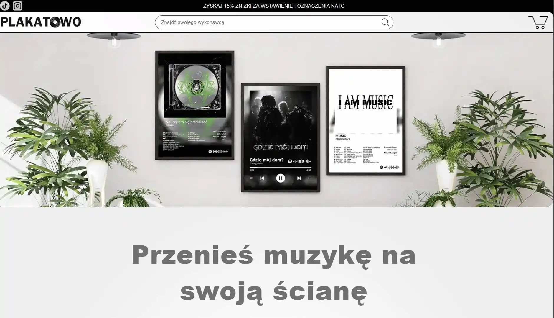 Plakatowo music poster store homepage